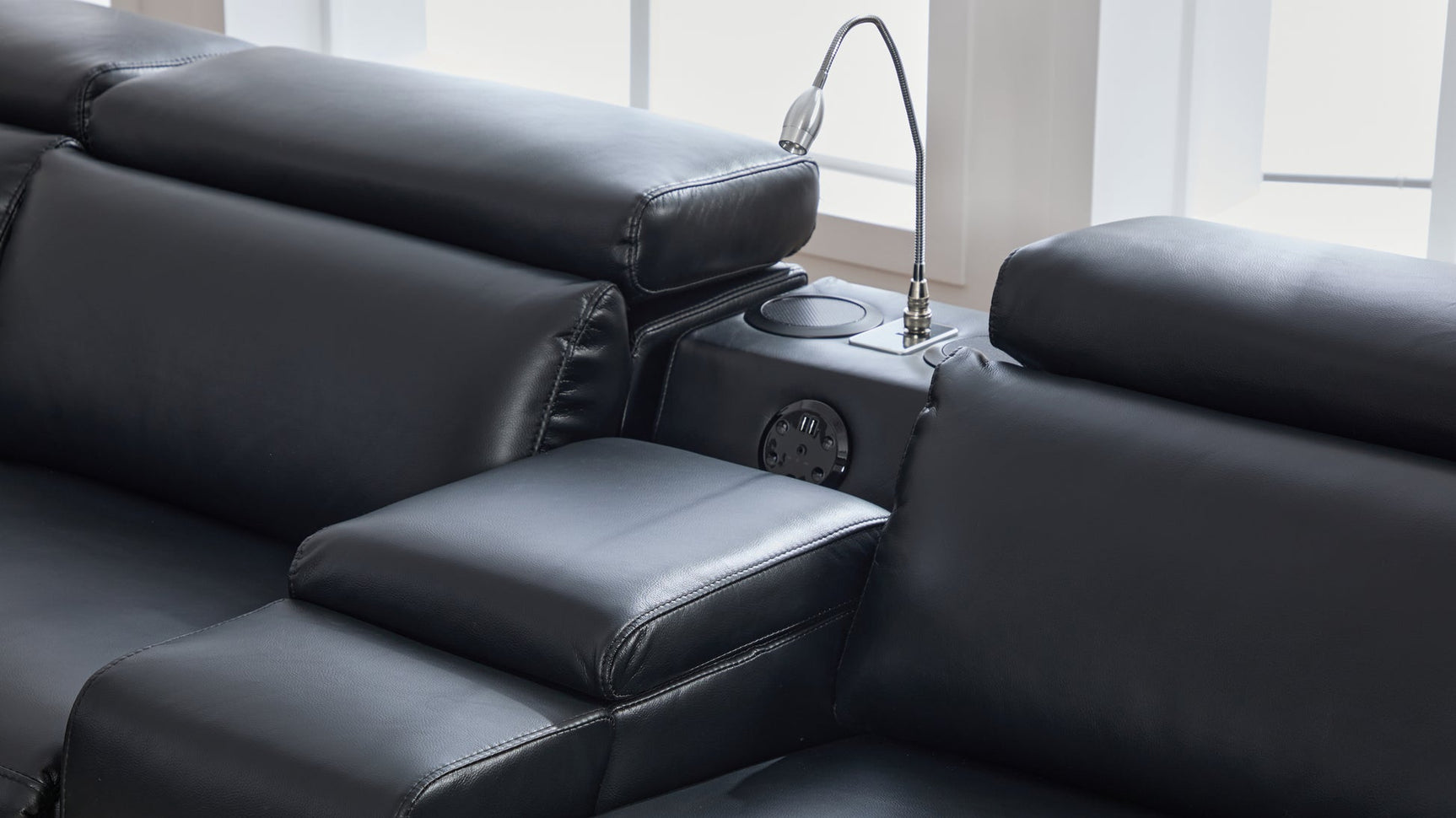 Divani Black Power Reclining Sectional