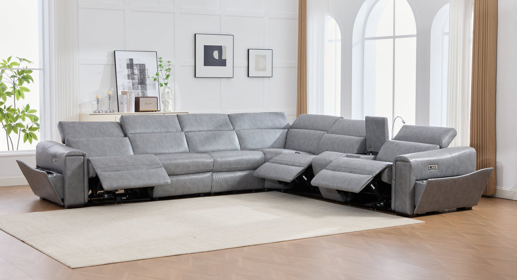 Divani Grey Power Reclining Sectional