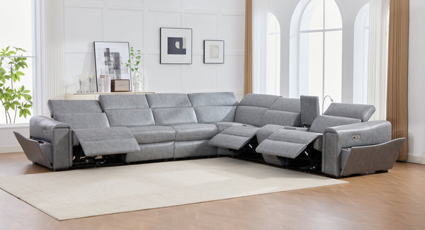 Divani Grey Power Reclining Sectional