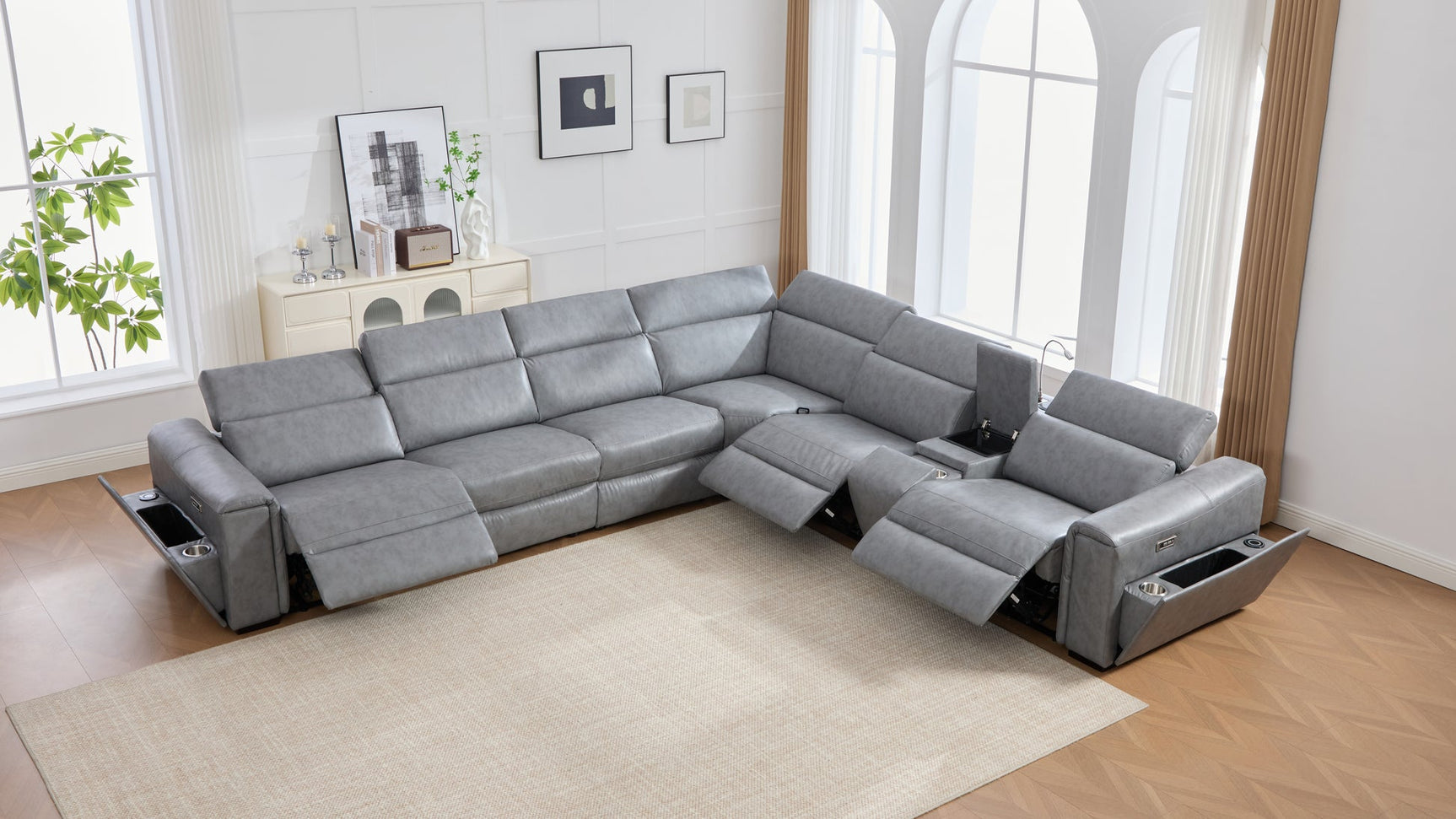 Divani Grey Power Reclining Sectional