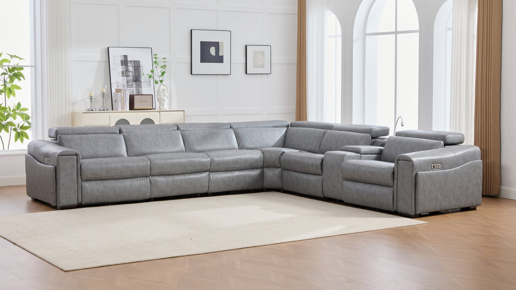 Divani Grey Power Reclining Sectional