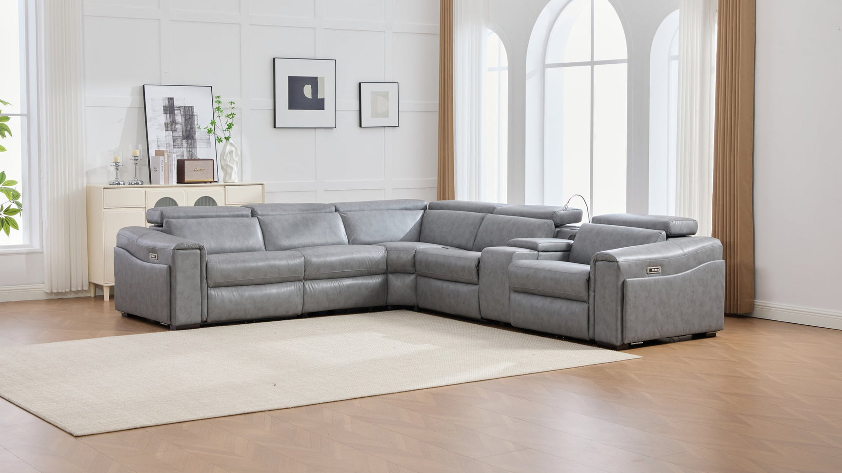 Divani Grey Power Reclining Sectional