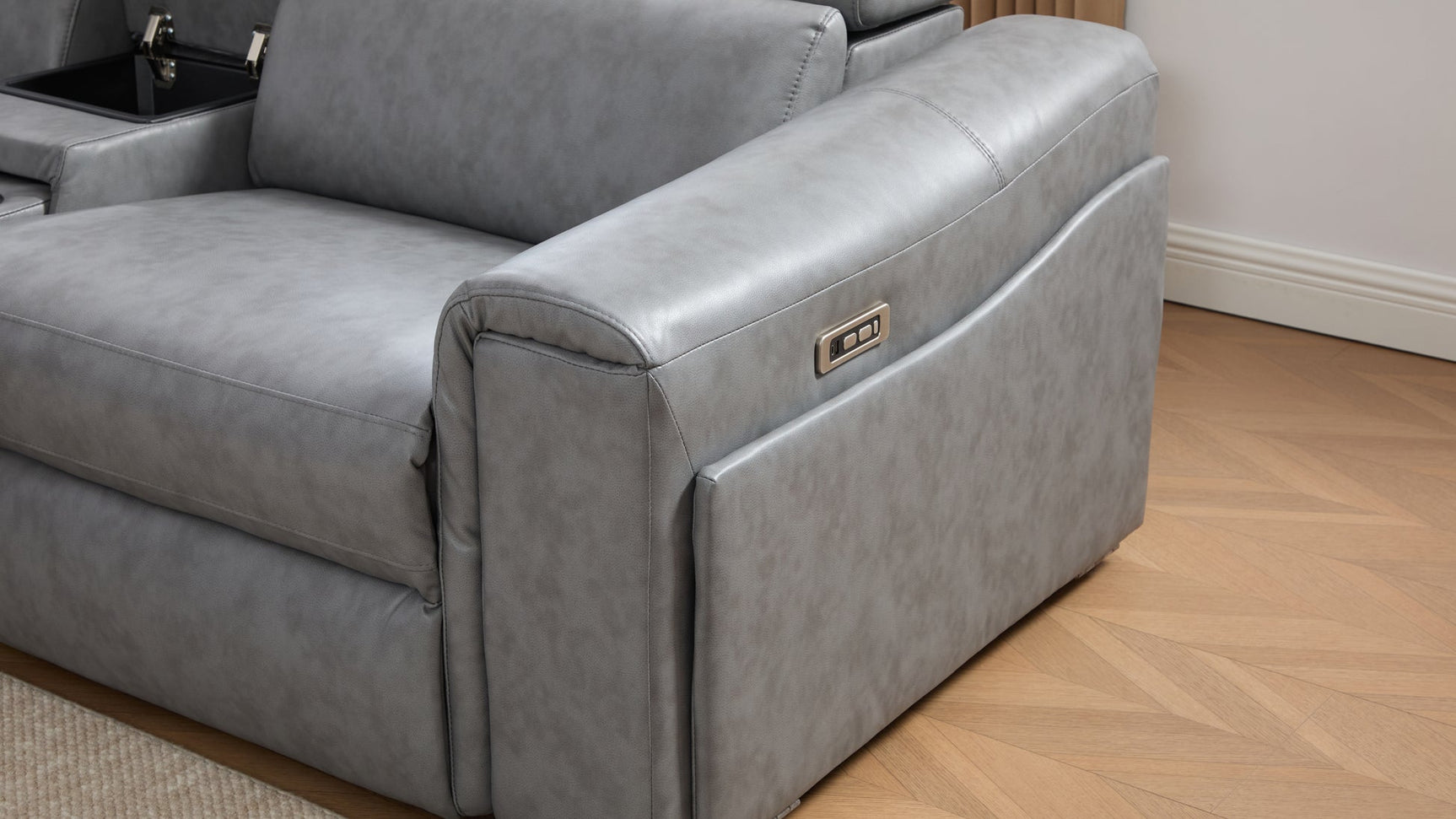Divani Grey Power Reclining Sectional