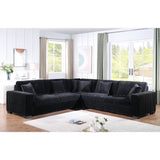 Comfy II Black Corduroy Fabric Sectional