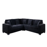 Comfy II Black Corduroy Fabric Sectional