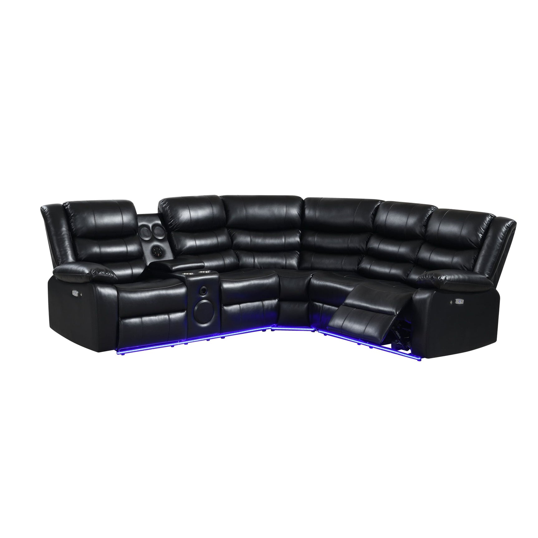 Sonic Black Power Reclining Sectional