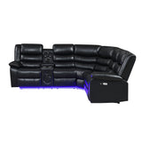 Sonic Black Power Reclining Sectional