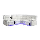 Sonic White Power Reclining Sectional