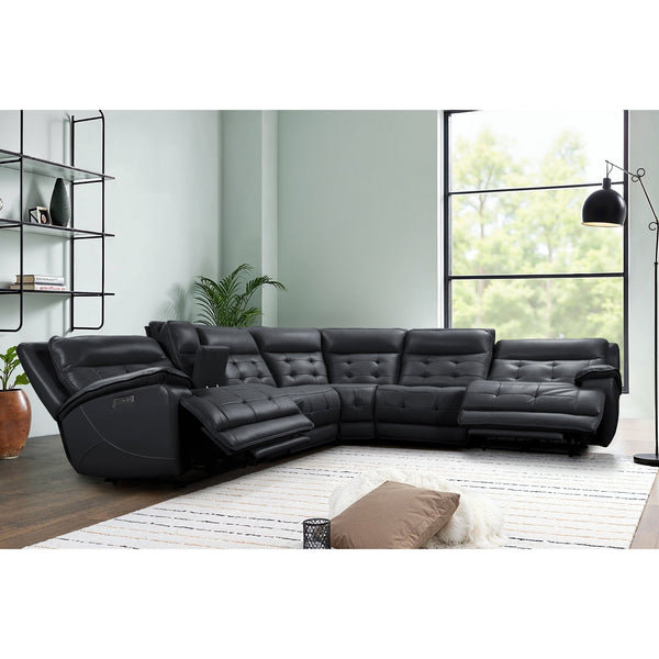 Starlight Black Power/Adj Headrest Reclining Sectional