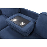 Blue Modern Contemporary Solid Wood And Plywood Fabric Upholstery Pull-Out Sectional - Ella Furniture