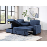 Blue Modern Contemporary Solid Wood And Plywood Fabric Upholstery Pull-Out Sectional - Ella Furniture