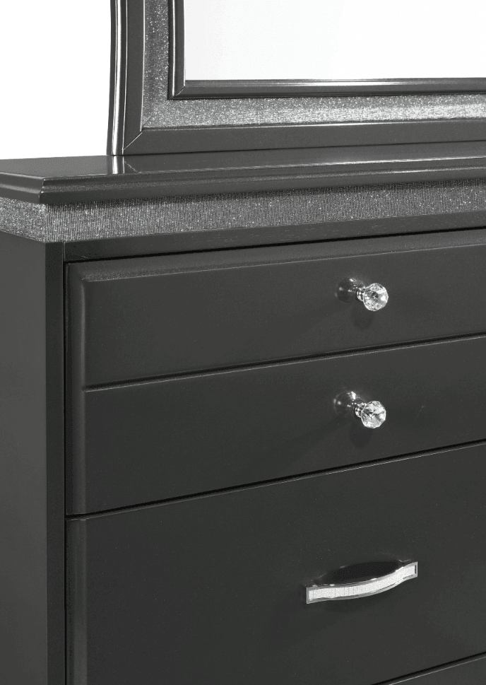 Frampton Dresser Gray/Dark, Modern Wood, 8 Drawers - Ella Furniture