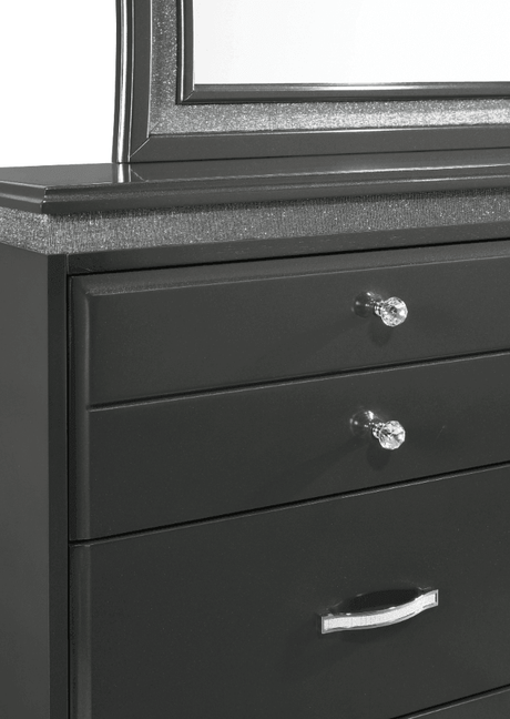 Frampton Dresser Gray/Dark, Modern Wood, 8 Drawers - Ella Furniture