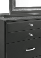 Frampton Gray Sleek And Modern Queen LED Velvet Upholstered Panel Bed - Ella Furniture