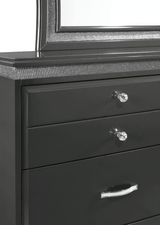 Frampton Night Stand Gray, Contemporary Wood, Metal Knobs 2 Drawers - Ella Furniture