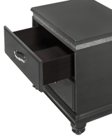 Frampton Night Stand Gray, Contemporary Wood, Metal Knobs 2 Drawers - Ella Furniture