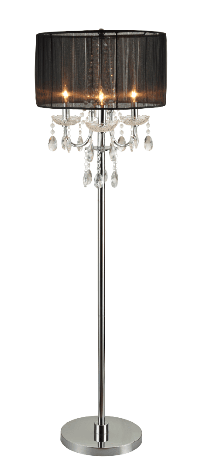 Chandelier Black Modern Glass Metal Floor Lamp - Ella Furniture
