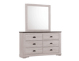 Coralee Dresser Chalk/Grey, Modern Sleek Wood, 6 Drawers - Ella Furniture