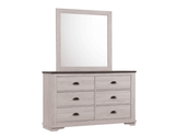 Coralee Night Stand Chalk/Grey, Transitional Modern And Sleek Wood, Metal 2 Drawers - Ella Furniture