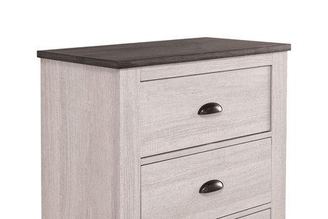 Coralee Dresser Chalk/Grey, Modern Sleek Wood, 6 Drawers - Ella Furniture
