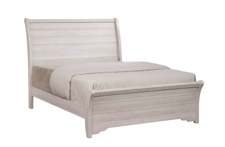 Coralee Chalk-Gray Traditional Rustic Modern Contemporary Wood Queen Sleigh Bed - Ella Furniture