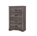 Coralee Dresser Grey, Modern Sleek Wood, 6 Drawers - Ella Furniture