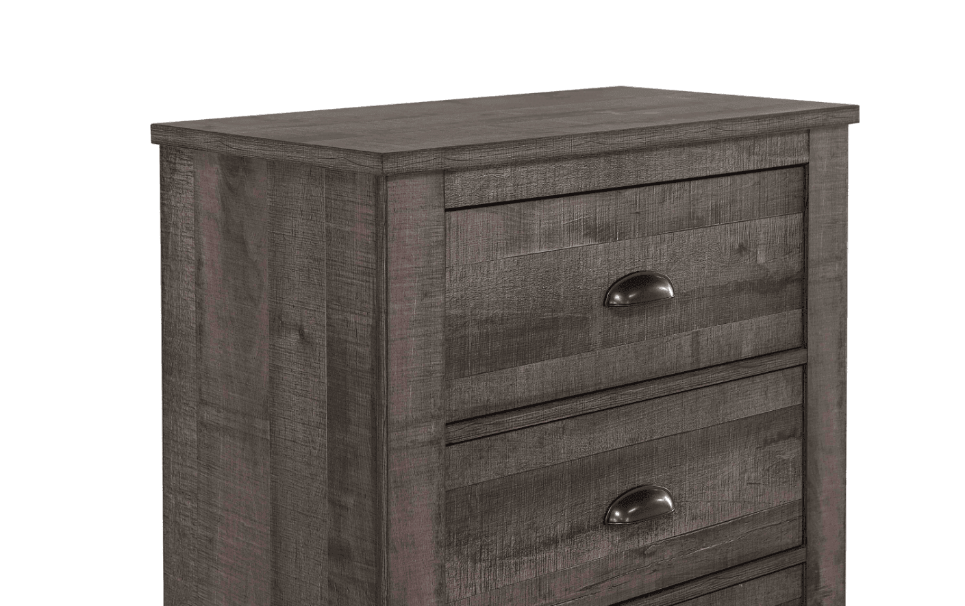 Coralee Gray Traditional Rustic Modern Contemporary Wood Sleigh King Bed - Ella Furniture