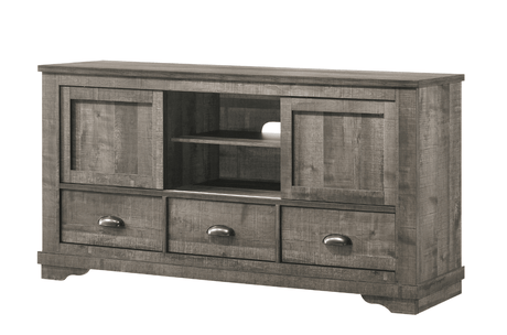 Coralee Gray Sleek And Modern Driftwood Queen Sleigh Bed - Ella Furniture