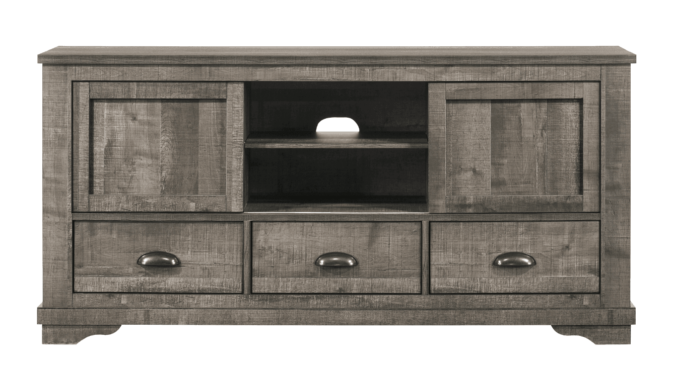 Coralee Gray Sleek And Modern Driftwood Queen Sleigh Bed - Ella Furniture