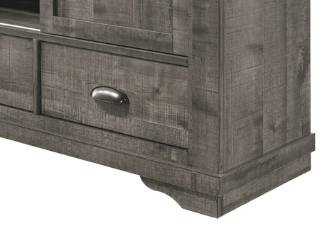 Coralee Gray Sleek And Modern Driftwood Queen Sleigh Bed - Ella Furniture