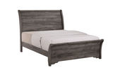 Coralee Gray Traditional Rustic Modern Contemporary Wood Sleigh King Bed - Ella Furniture