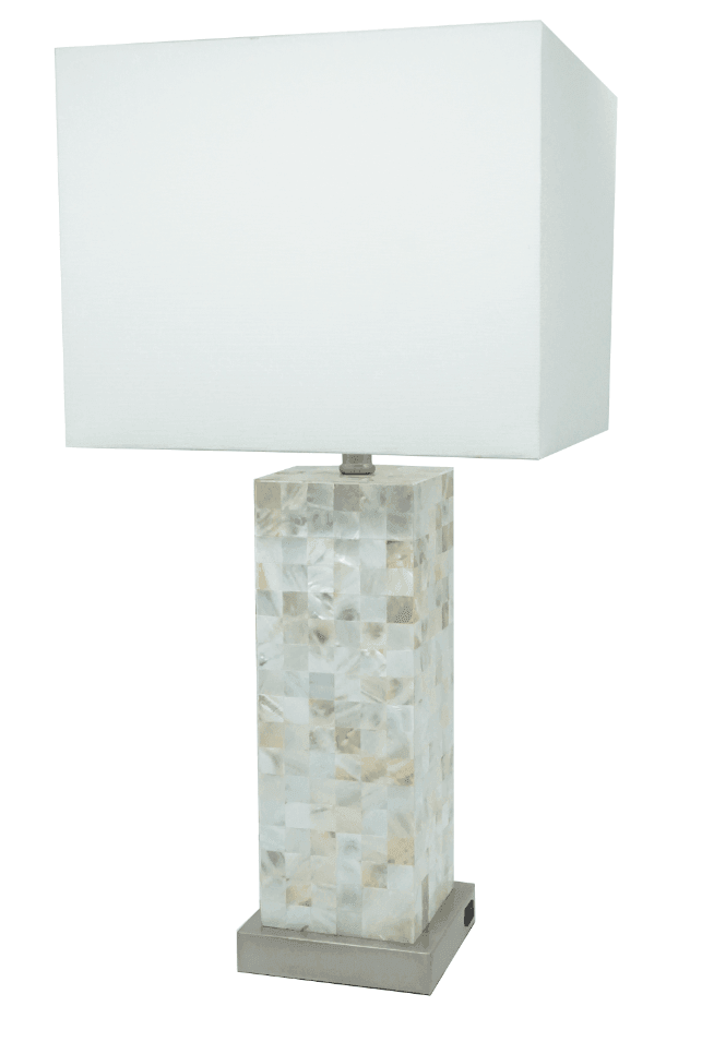 Pearl White Contemporary Modern Table Lamp - Ella Furniture