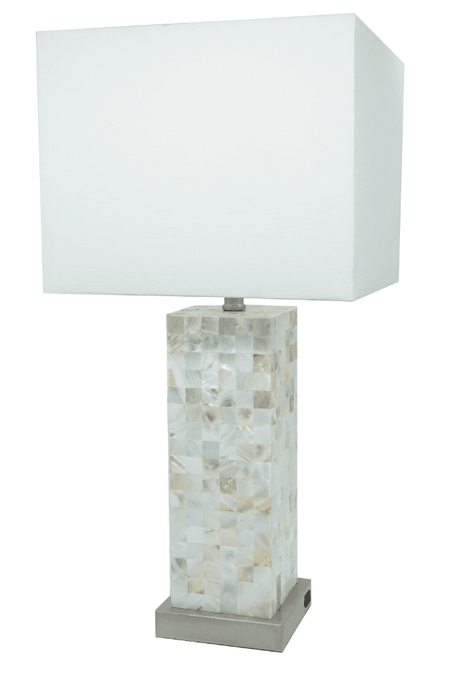 Pearl White Contemporary Modern Table Lamp - Ella Furniture