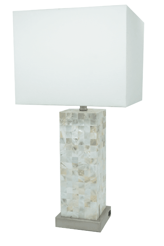 Pearl White Contemporary Modern Table Lamp - Ella Furniture