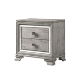 Vail NightStand Gray, Modern Wood, 2 Spacious Drawers - Ella Furniture