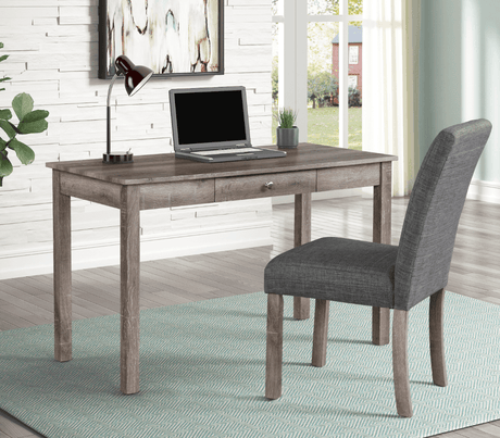 Wren Writing Brown Modern Wood With Drawer Desk & Chair Set - Ella Furniture