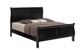 Louis Philip Black Classic And Modern Wood Twin Sleigh Bed - Ella Furniture