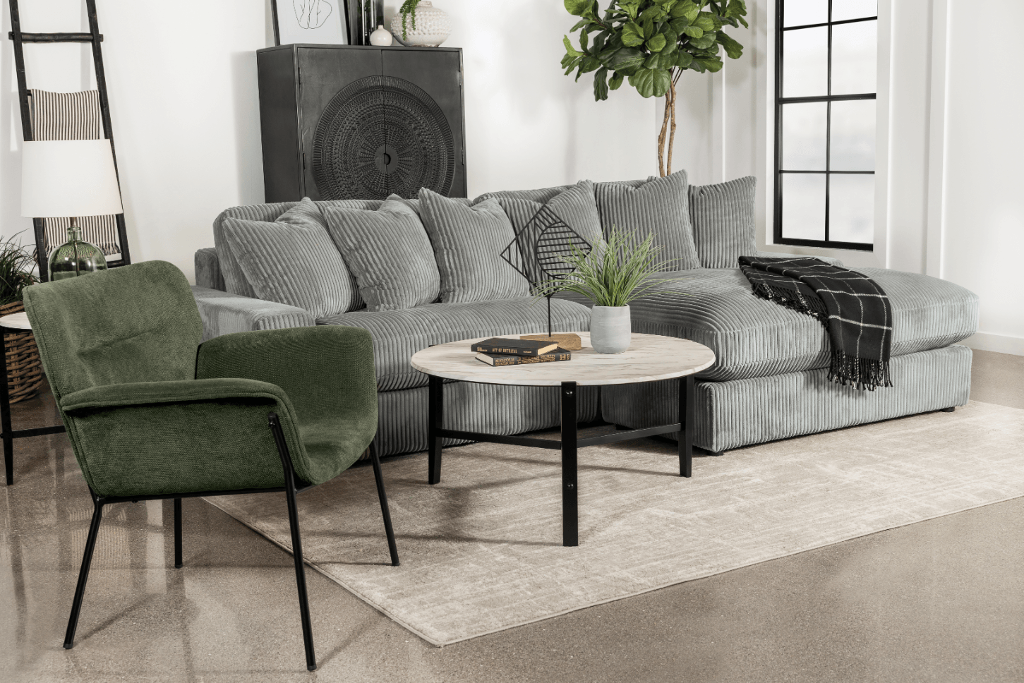 Blaine Upholstered Reversible Sectional Fog - Ella Furniture