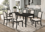 Louise Leaf Black Rectangular Dining Room Set