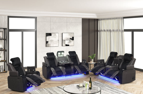 Lita Black Power 3-Piece Reclining Set