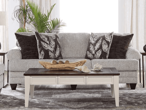 Marley Cloud Grey Blue Fabric Upholstered Sofa