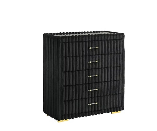Micah Henley Black Upholstered Platform Bedroom Set