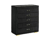 Henley Black Upholsterd Fireplace TV Panel Bedroom Set