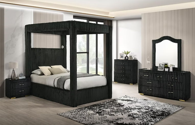 Atlam Henley Black Nightstand