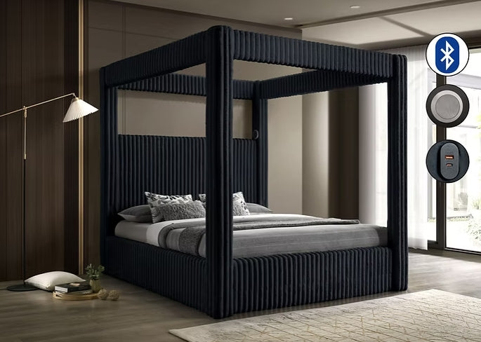 Atlam Henley Black Nightstand