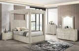 Atlam Henley Cream Upholstered Canopy Platform Bedroom Set