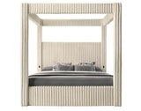 Atlam Henley Cream Upholstered Canopy Platform Bedroom Set