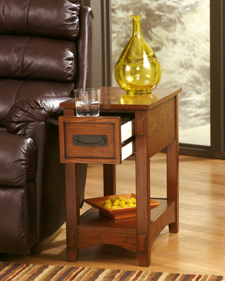 Breegin Brown Chairside End Table - Ella Furniture