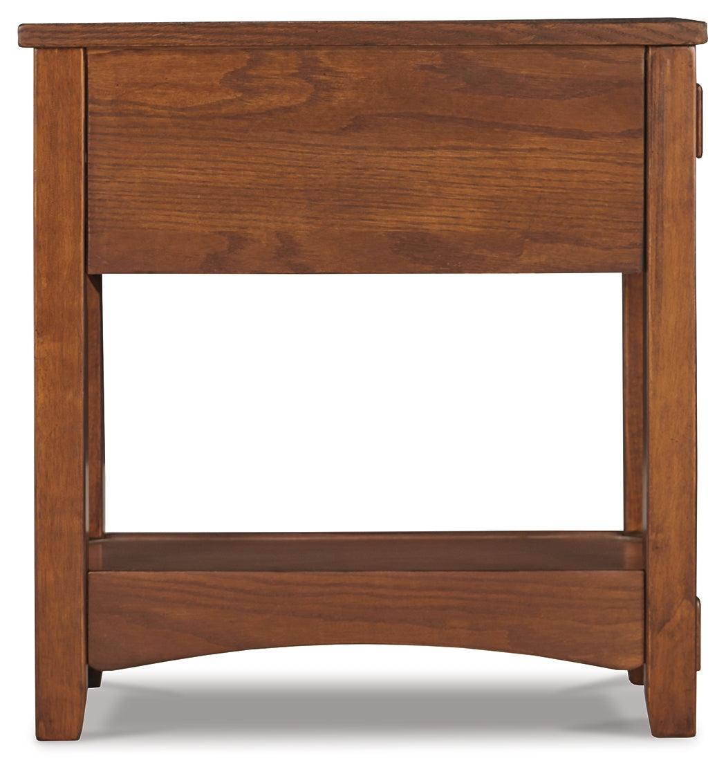 Breegin Brown Chairside End Table - Ella Furniture