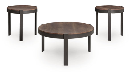 Horizon Hills Brown/Black Table (Set of 3) view 3